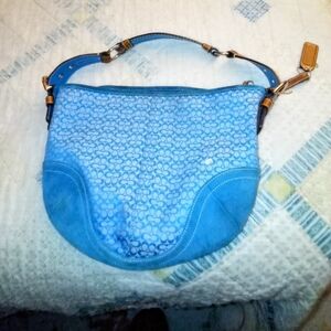 Coach Blue Patterned Shoulder Bag